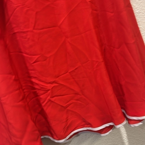 ANTHROPOLOGIE GIRL FROM SAVOY MITSY RUFFLE HALTER 100% SILK DRESS RED 4 NWT - Picture 3 of 9